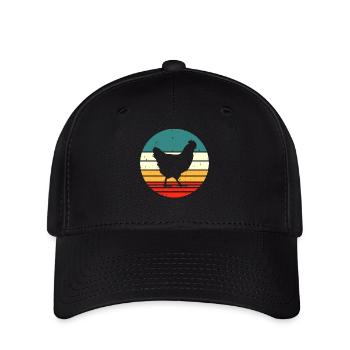 Hühner Huhn - Flexfit Cap - Schwarz - Vorne
