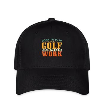 Zum Golf Spielen Geboren - Flexfit Cap - Schwarz - Vorne