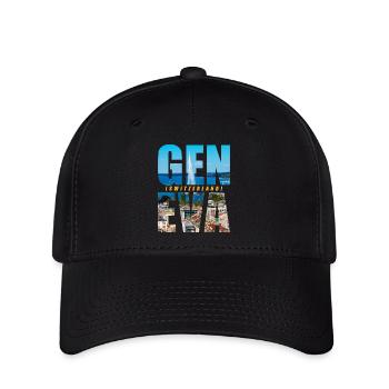 Genf Schweiz Souvenir - Flexfit Cap - Schwarz - Vorne