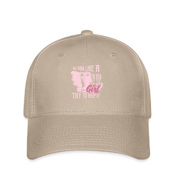 I Know I Throw Like A Girl Try To Keep Up Frisbee - Flexfit Cap - khaki - Front