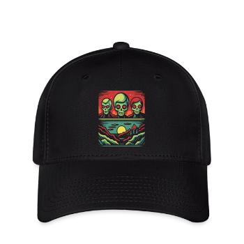 Invasion de Skull Faces Aliens - Casquette Flexfit - noir - Devant