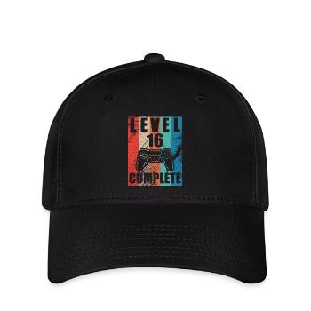 Level 16 abgeschlossen - Flexfit Cap - Schwarz - Vorne