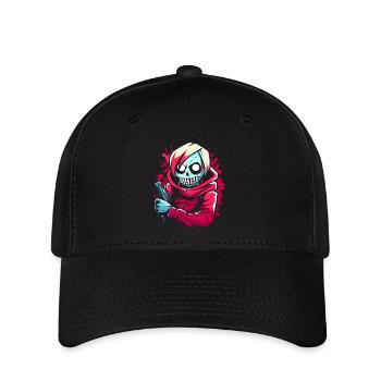 Squelette de zombie hip-hop de dessin animé - Casquette Flexfit - noir - Devant
