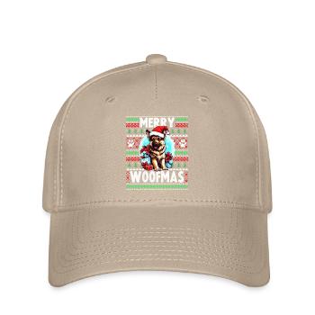 Noël en famille Berger allemand - Noël moche - Casquette Flexfit - kaki - Devant