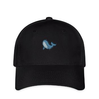 Rorqual bleu dans l’eau de mer - Casquette Flexfit - noir - Devant
