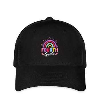 Vierte Klasse 4. Regenbogen Lehrer Schüler 100 Tag - Flexfit Cap - Schwarz - Vorne