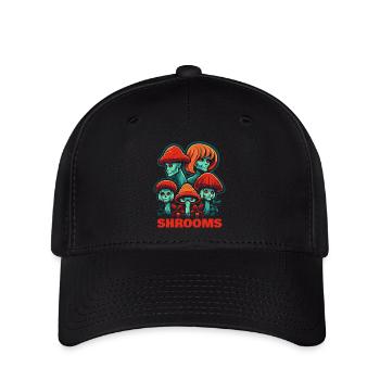 Têtes de champignons de la forêt de champignons d’horreur - Casquette Flexfit - noir - Devant
