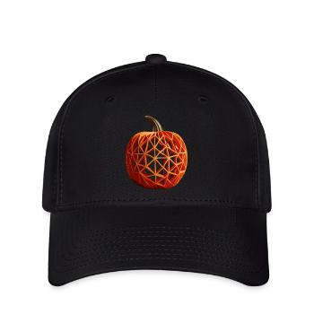 Halloween Kürbis - Flexfit Cap - Schwarz - Vorne