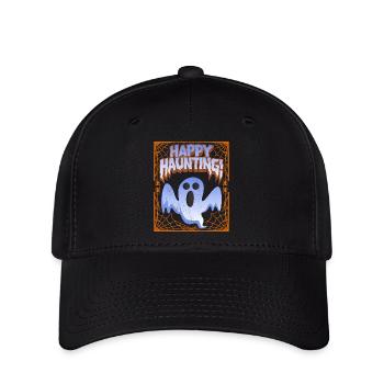 Lustiger Geist, Spruch mit Spinnweben, Spinne, Pun - Flexfit Cap - Schwarz - Vorne