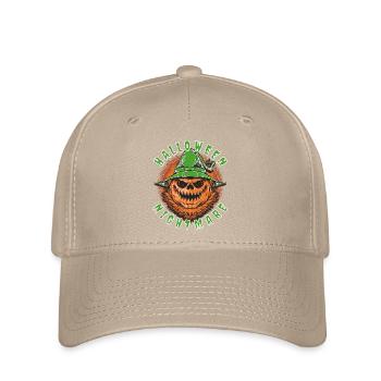 Citrouille Hantée Verte et Chapeau - Casquette Flexfit - kaki - Devant