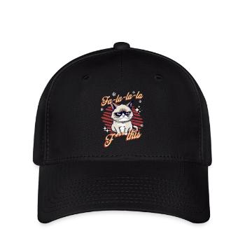 Wütende Katze Xmas Sarkastisch Lustige Katze Meme - Flexfit Cap - Schwarz - Vorne