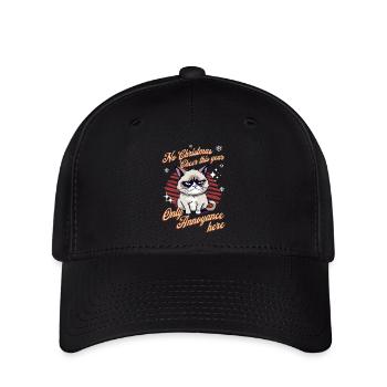 Wütende Katze Xmas Sarkastisch Lustige Katze Meme - Flexfit Cap - Schwarz - Vorne