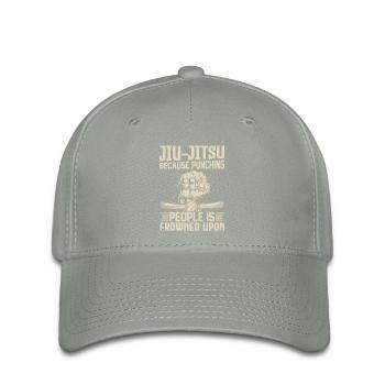 Jiu-Jitsu parce que frapper les gens est mal vu - Casquette Flexfit - gris vert - Devant