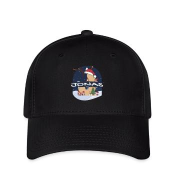 Toller Jonas Name mit Weihnachtsmütze im Weihnachtsthema - Flexfit Cap - Schwarz - Vorne