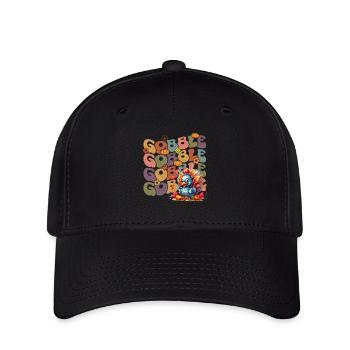 Happy Thanksgiving: Gobble Gobble Happy Turkey Day - Casquette Flexfit - noir - Devant