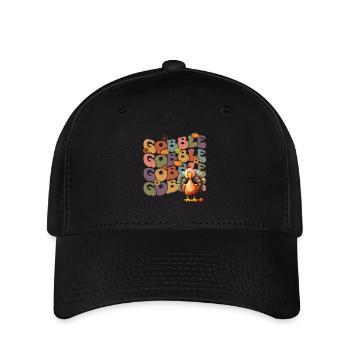 Happy Thanksgiving: Gobble Gobble Happy Turkey Day - Casquette Flexfit - noir - Devant