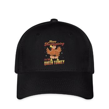 Happy Thanksgiving - I'm the Queen Turkey Funny - Flexfit Cap - Schwarz - Vorne