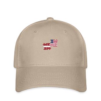 Lettland USA Flagge Amerikanisch Lettisch - Flexfit Cap - Khaki - Vorne