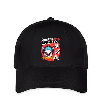 Groar the Beat Kawaii Monster Japanischer Stil - Flexfit Cap - Schwarz - Vorne