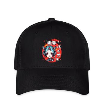 Future Vibes Cyberpunk Girl Japanese Style - Flexfit Cap - black - Front