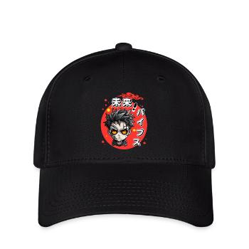 Future Vibes Cyberpunk Young Japanese Style - Flexfit Cap - black - Front