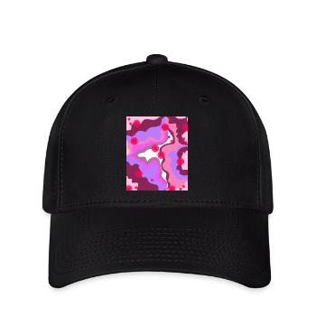 Retro-Druck - Flexfit Cap - Schwarz - Vorne