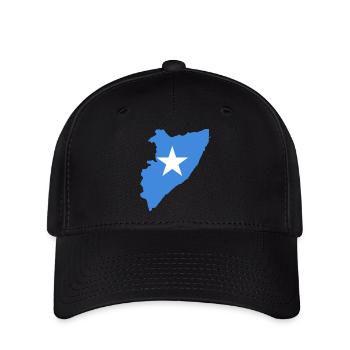 Flaggenkarte von Somalia - Flexfit Cap - Schwarz - Vorne