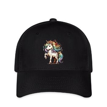 La plus grande licorne du monde | Licorne arc-en-ciel - Casquette Flexfit - noir - Devant