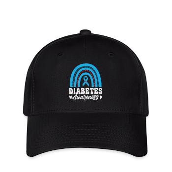 Zusammen Gegen Diabetes Spruch Bewusstsein - Flexfit Cap - Schwarz - Vorne