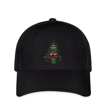 Being Related To Me – Lustiger Weihnachtsspruch - Flexfit Cap - Schwarz - Vorne