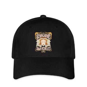Imaginez un design vintage rétro psychédélique - Casquette Flexfit - noir - Devant