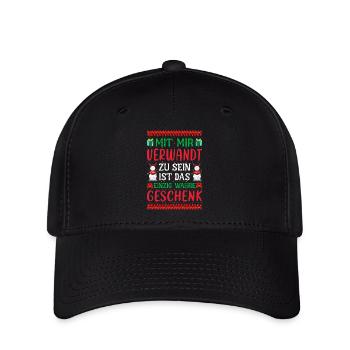 Mit Mir Verwandt Zu Sein Ist das Wahre GEschenk - Flexfit Cap - Schwarz - Vorne