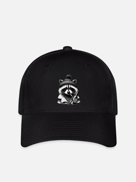 Party Waschbär - Flexfit Cap - Schwarz