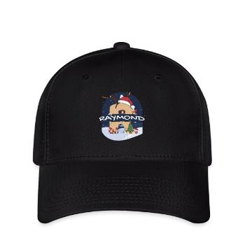 Awesome Raymond Name w Santa Hat in Xmas Theme - Flexfit Cap - black - Front