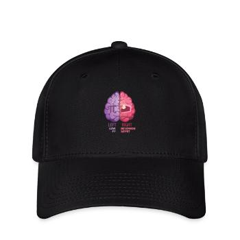 Links Ich liebe den Pi-Tag Rechts Sagte jemand Pie - Flexfit Cap - Schwarz - Vorne