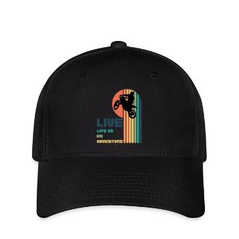 Living Life as an Adventure - Moto Cross - Flexfit Cap - black - Front