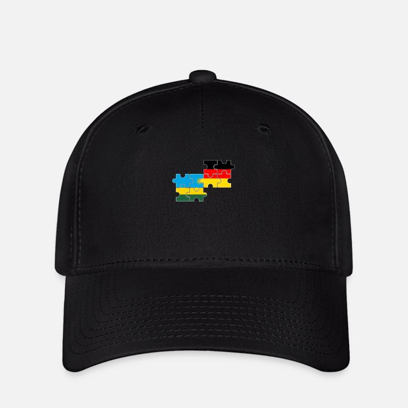 Rwanda Allemagne Drapeau Allemagne Rwandais - Casquette Flexfit - noir