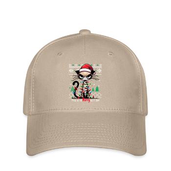 This is as Merry as I get Katze Pajamas Ugly Funny - Flexfit Cap - Khaki - Vorne