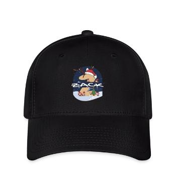 Awesome Zack Name w Santa Hat in Xmas Theme - Flexfit Cap - black - Front
