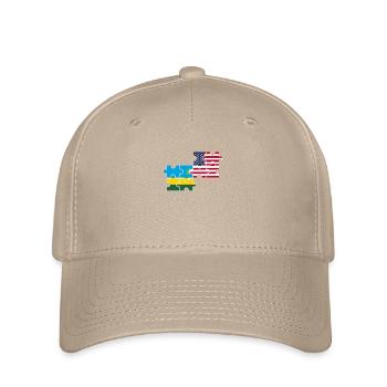 Rwanda USA Flagge Amerikanisch Ruandisch - Flexfit Cap - Khaki - Vorne