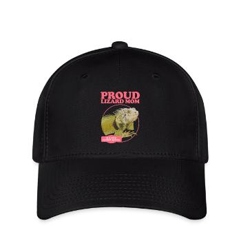 Leguan Mom Reptilien Eidechse Leguane Geschenk - Flexfit Cap - Schwarz - Vorne