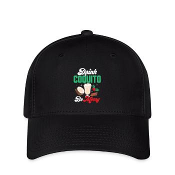 Drink Coquito Be Merry Rum Drink Coconut Puerto Ri - Flexfit Cap - Schwarz - Vorne