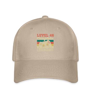 Level 46 Complete, 46 Birthday Gift - Flexfit Cap - khaki - Front
