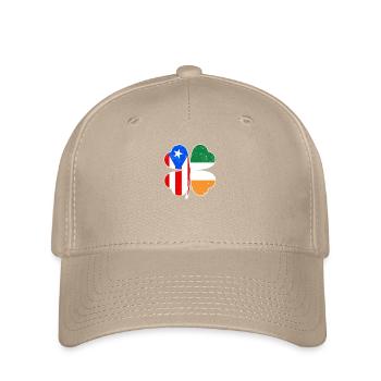 Irische Puerto Ricanische Flagge Irland Kleeblatt - Flexfit Cap - Khaki - Vorne