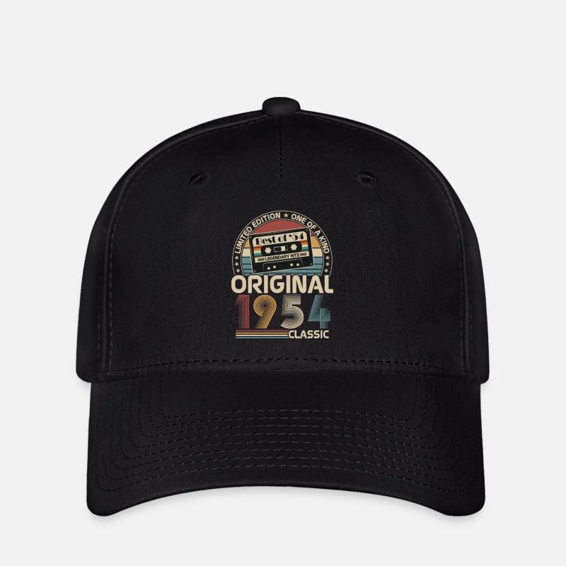Original 1954 Vintage Retro Anniversary Gift - Flexfit Cap - black