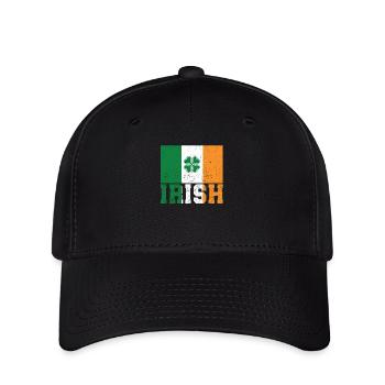 Patriotische irische Flagge Irland Kleeblatt - Flexfit Cap - Schwarz - Vorne