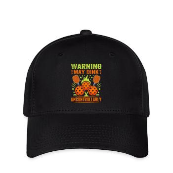 Warning May Dink Uncontrollably Pickleball Saying - Flexfit Cap - black - Front
