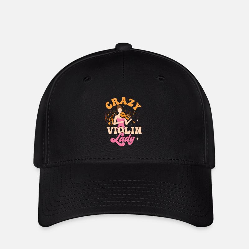 Crazy Violin Lady Orchestra Violinist - Flexfit Cap - black