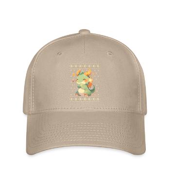 Dragon kawaii dans le style pull de Noël moche - Casquette Flexfit - kaki - Devant