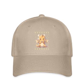 Dragon kawaii dans le style pull de Noël moche - Casquette Flexfit - kaki - Devant